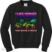 I Like Horse And Dogs And Maybe 3 People Cute Gift Kids Sweatshirt thumb 0