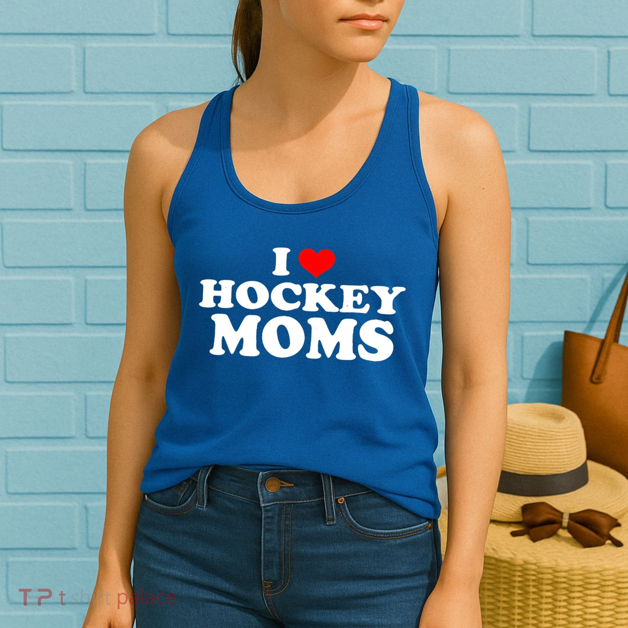 I Love Hockey Moms Funny Christmas Gift Women's Tank Top