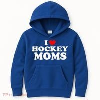 I Love Hockey Moms Funny Christmas Gift Kids Hoodie thumb 0