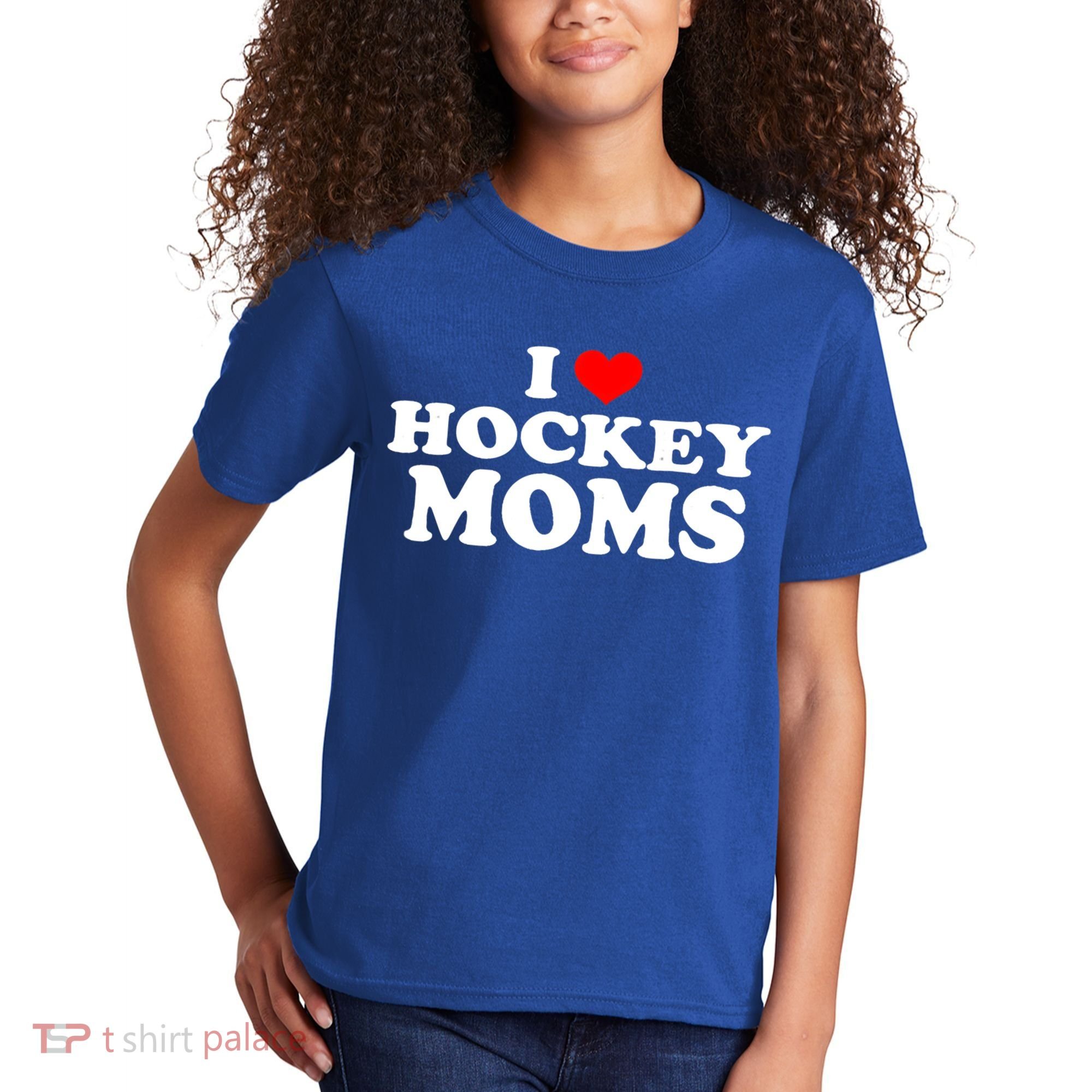 I Love Hockey Moms Funny Christmas Gift Kids T-Shirt