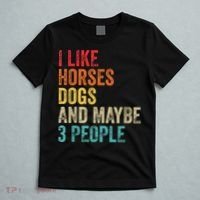 I Like Horses Dogs Maybe 3 People Horse Rider Dog Lover T-Shirt thumb 5