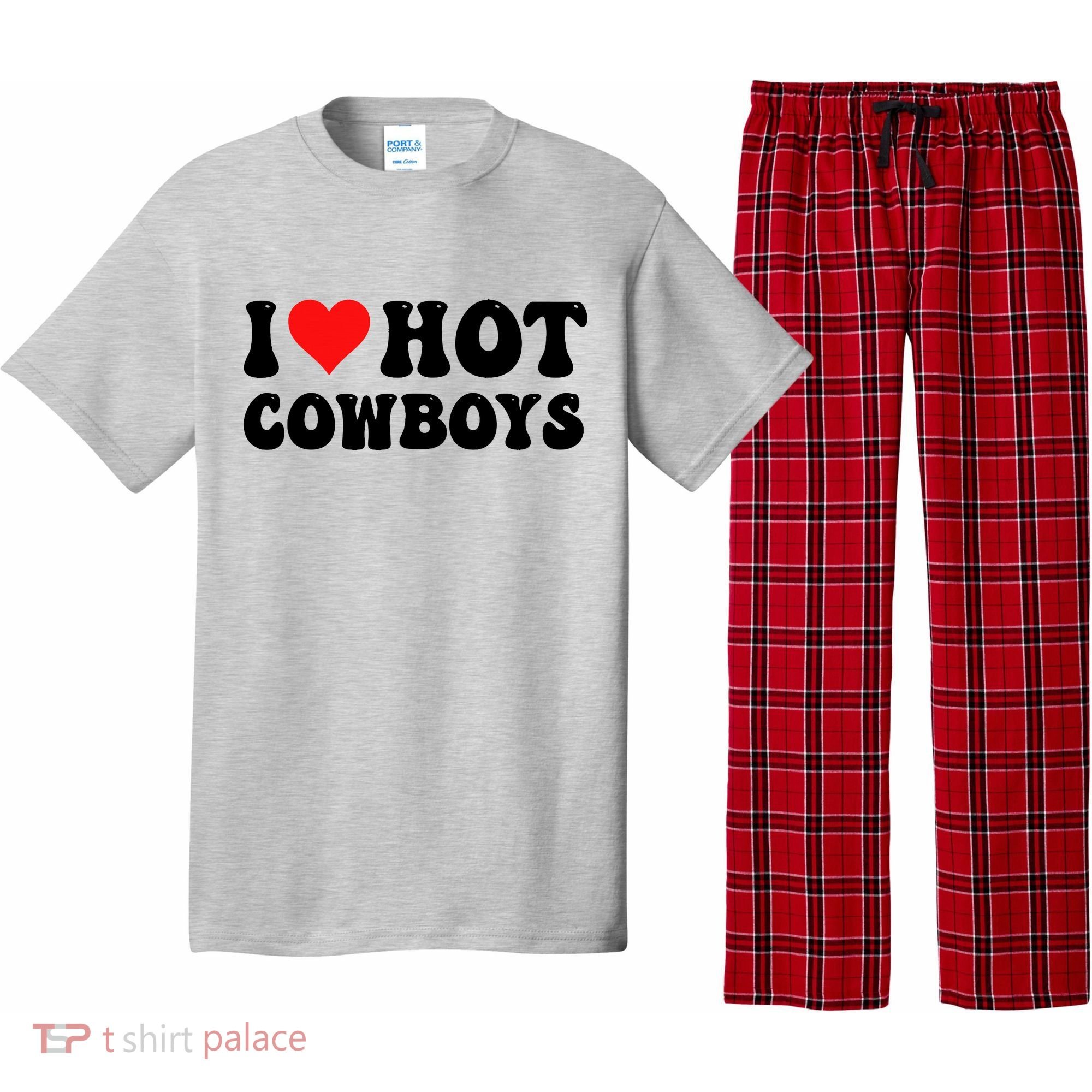 I Love Hot Cowboys Pajama Set