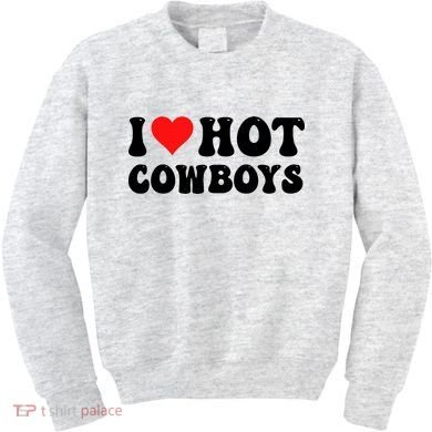 I Love Hot Cowboys Kids Sweatshirt