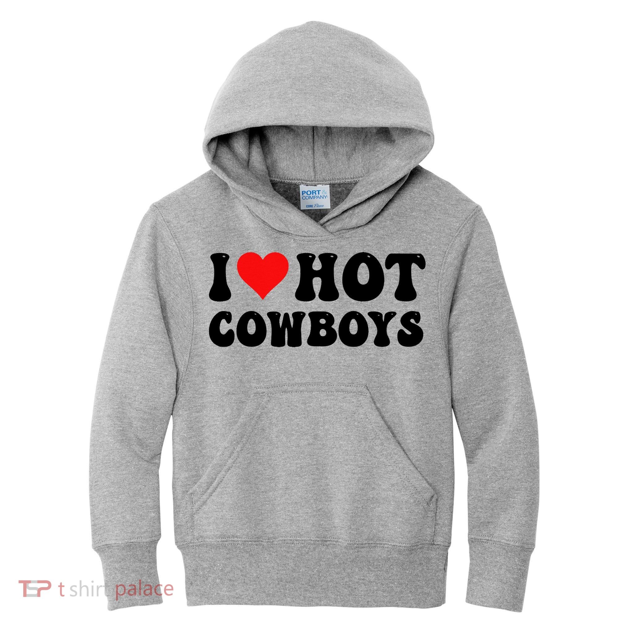 I Love Hot Cowboys Kids Hoodie