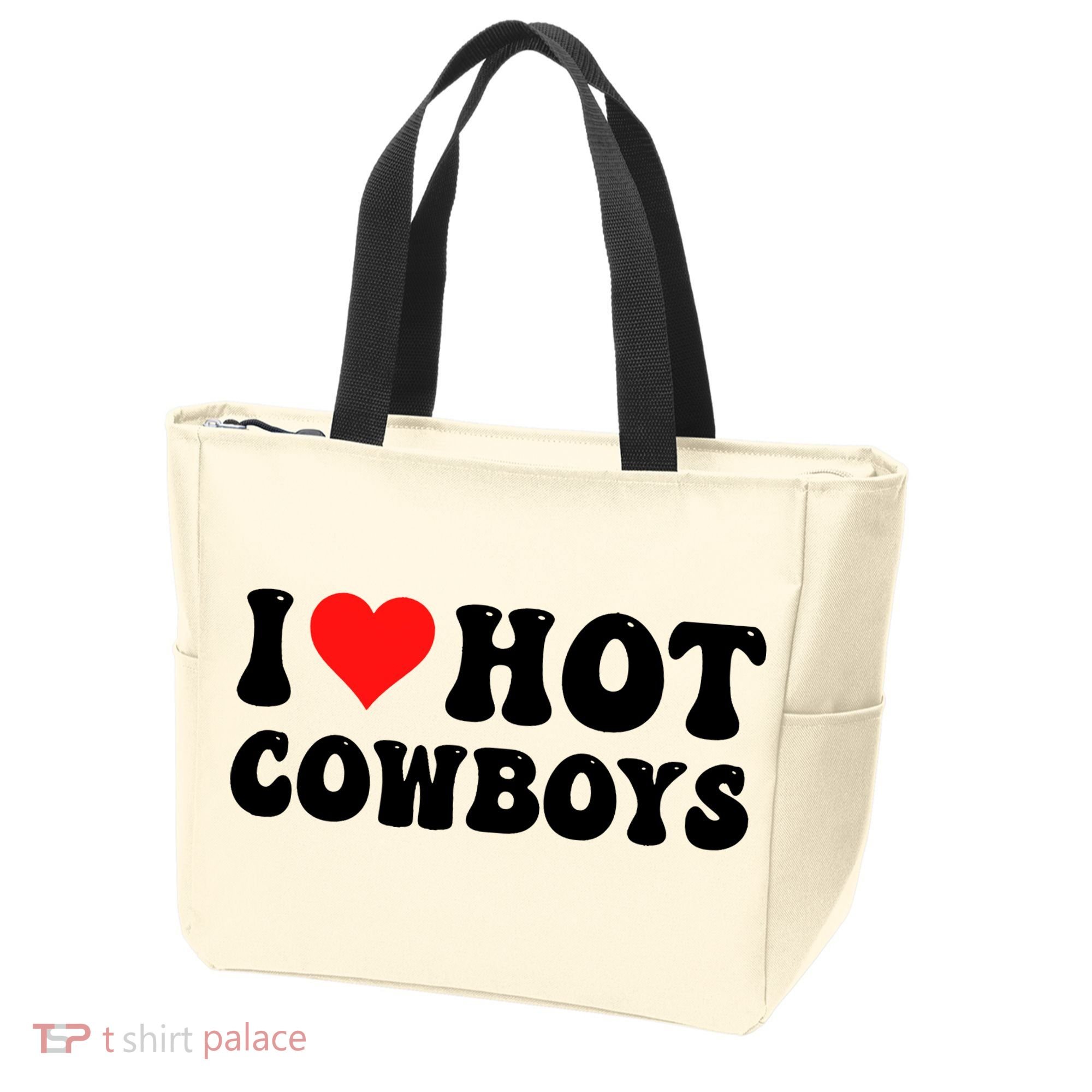 I Love Hot Cowboys Tote Bag
