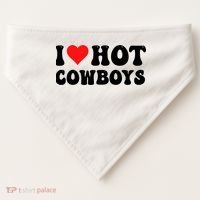 I Love Hot Cowboys USA-Made Doggie Bandana thumb 0