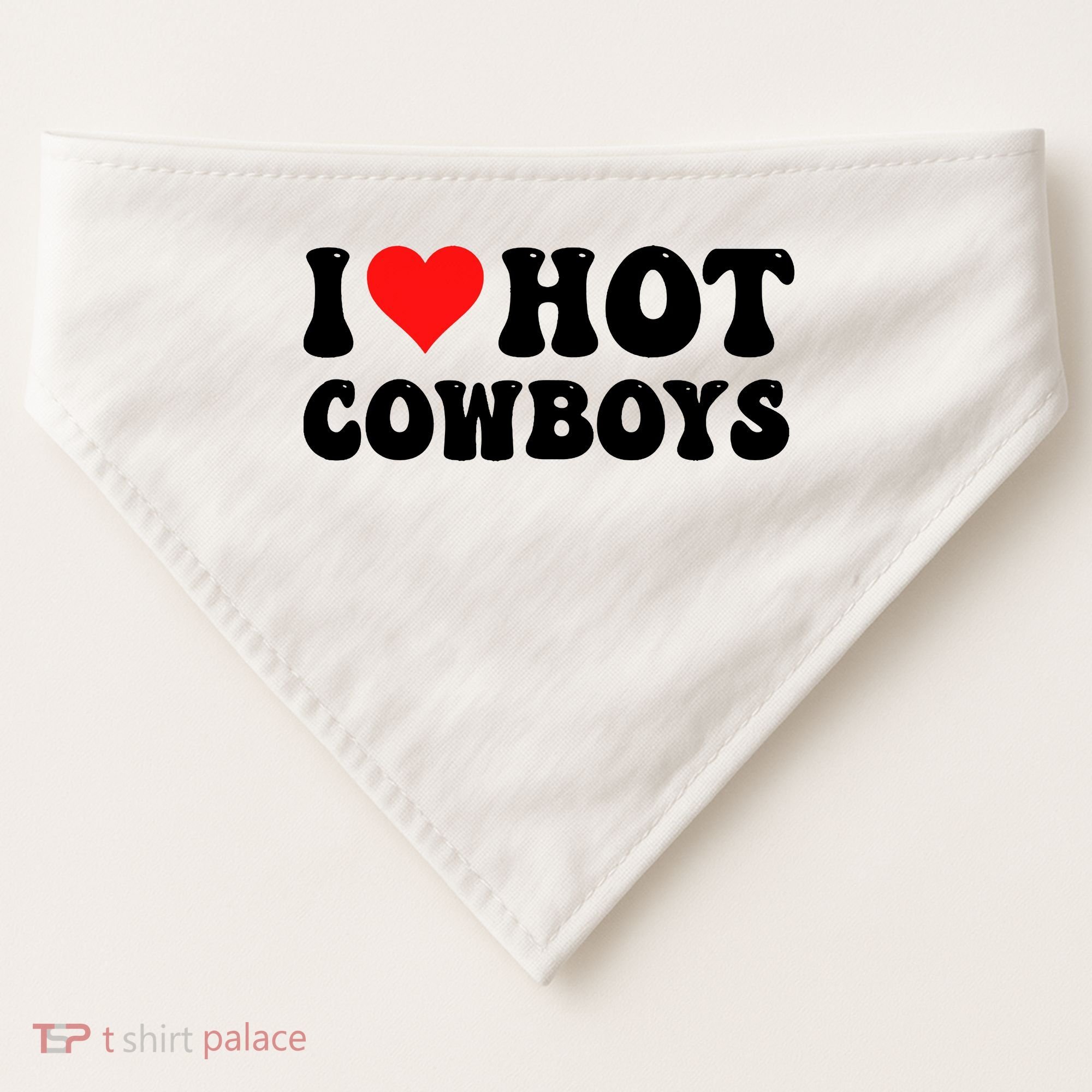I Love Hot Cowboys USA-Made Doggie Bandana
