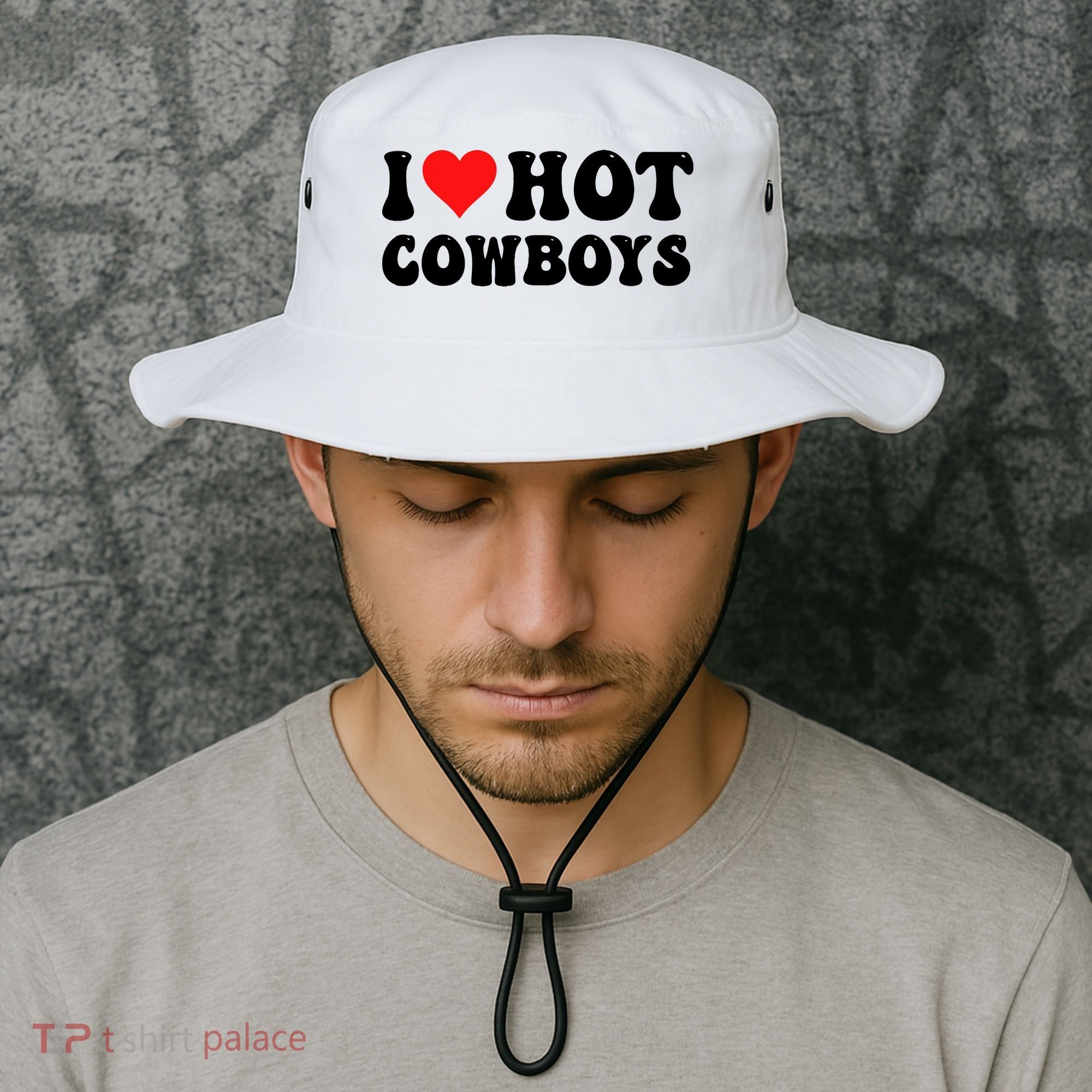I Love Hot Cowboys Bucket Hat