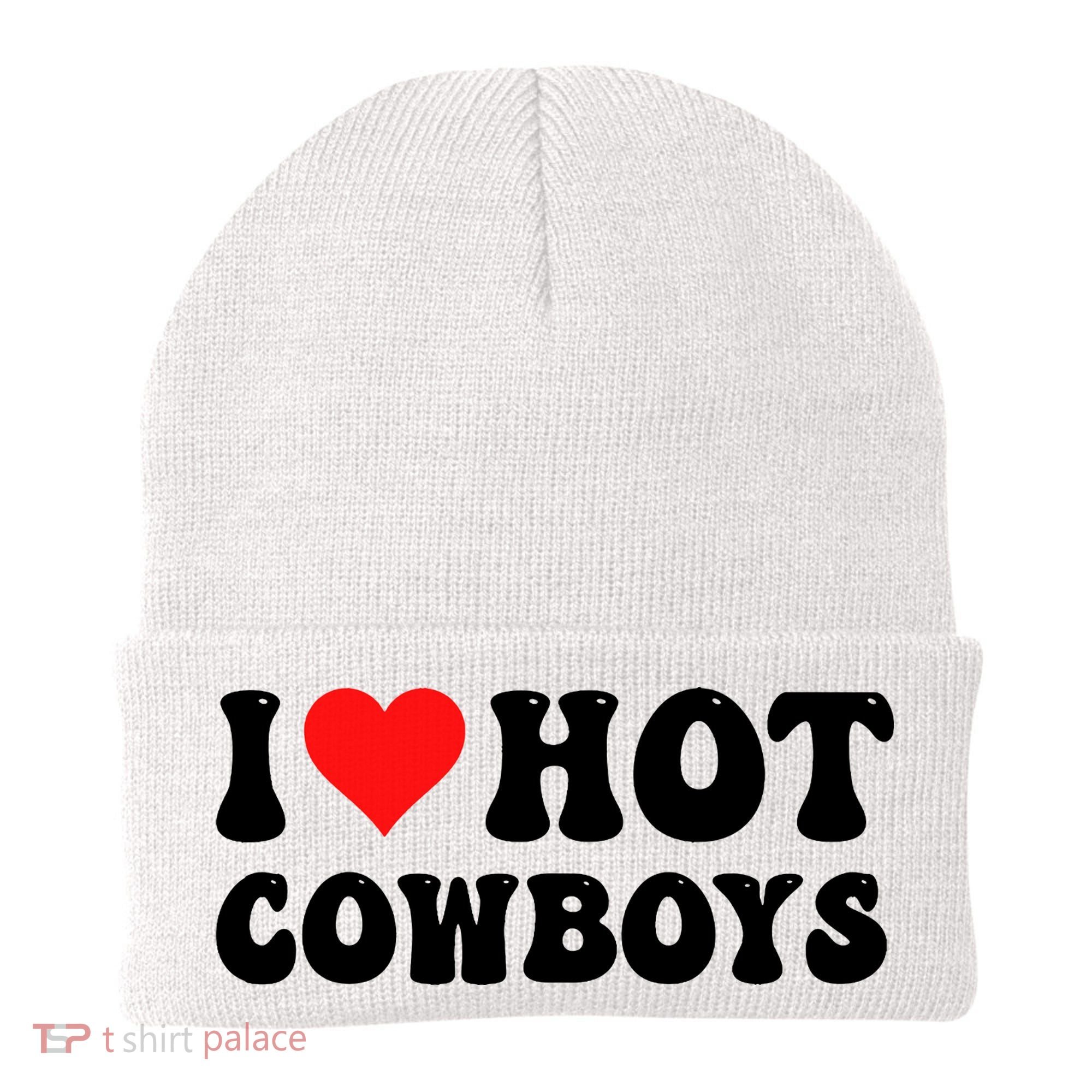 I Love Hot Cowboys Beanie