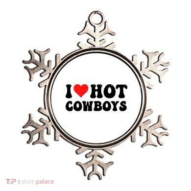 I Love Hot Cowboys Ornament
