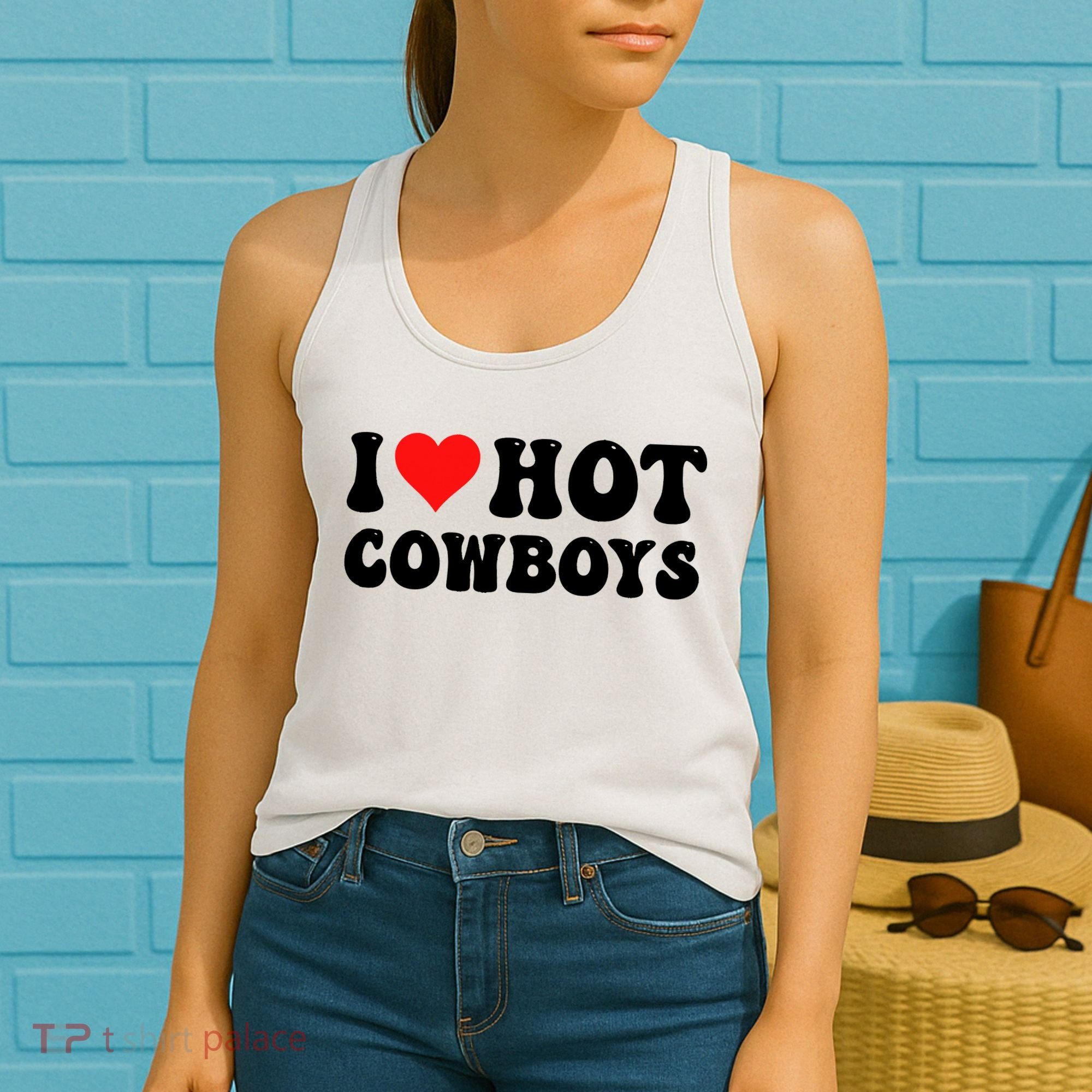 I Love Hot Cowboys Women's Tank Top