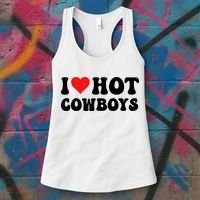 I Love Hot Cowboys Women's Tank Top thumb 3