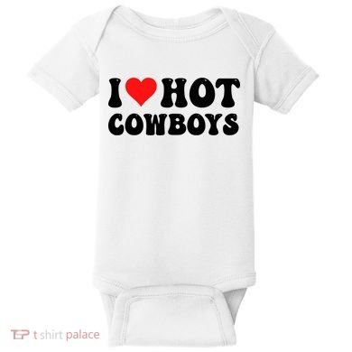 I Love Hot Cowboys Baby Bodysuit