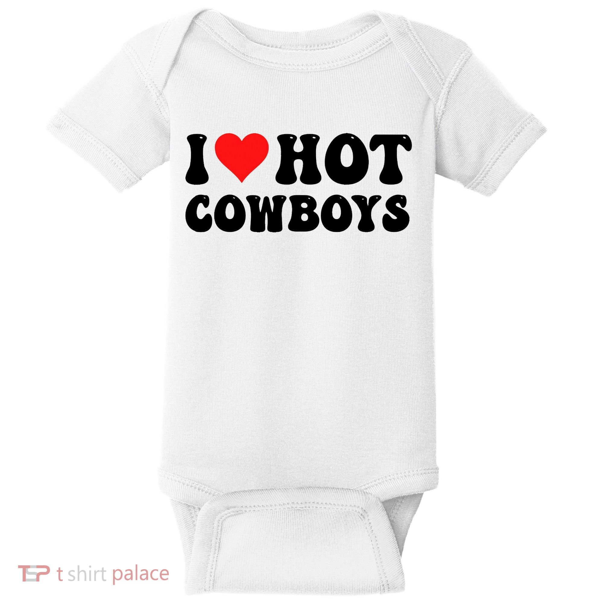 I Love Hot Cowboys Baby Bodysuit