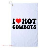 I Love Hot Cowboys Golf Towel thumb 0