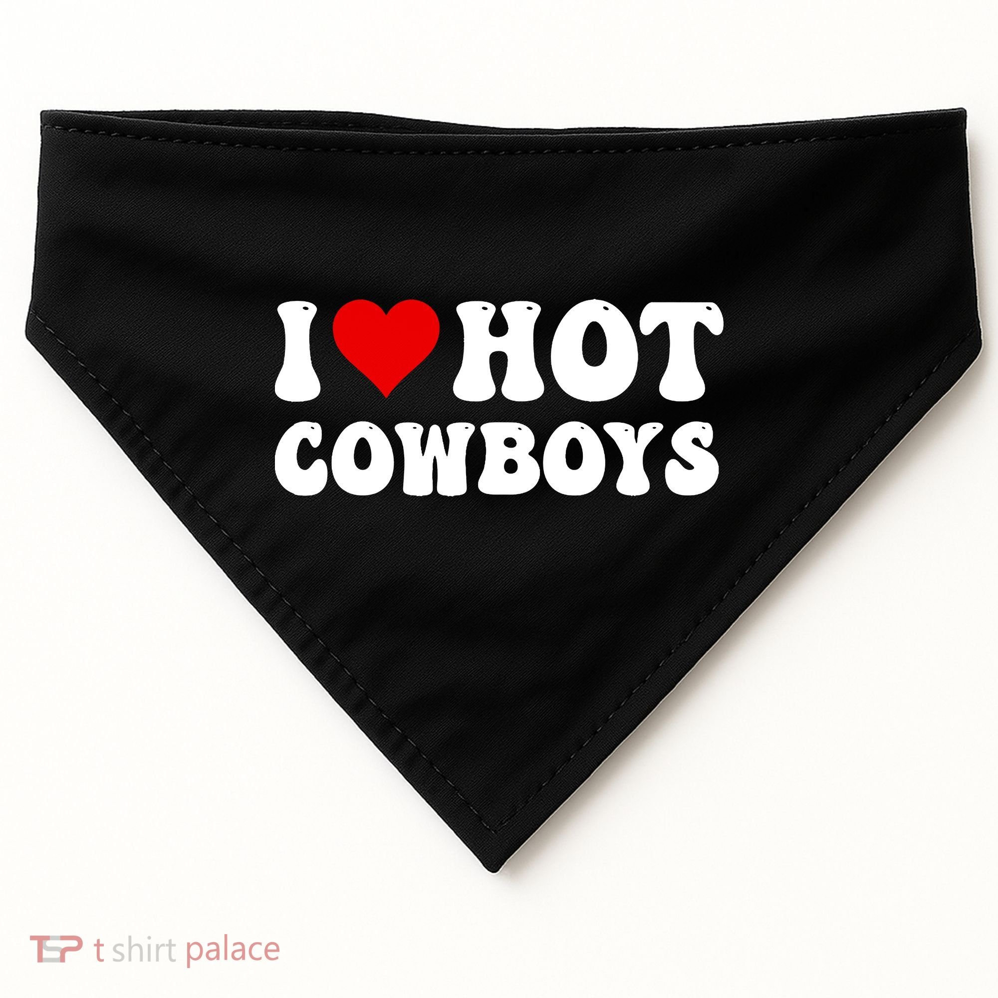 I Love Hot Cowboys USA-Made Doggie Bandana
