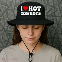 I Love Hot Cowboys Bucket Hat thumb 3