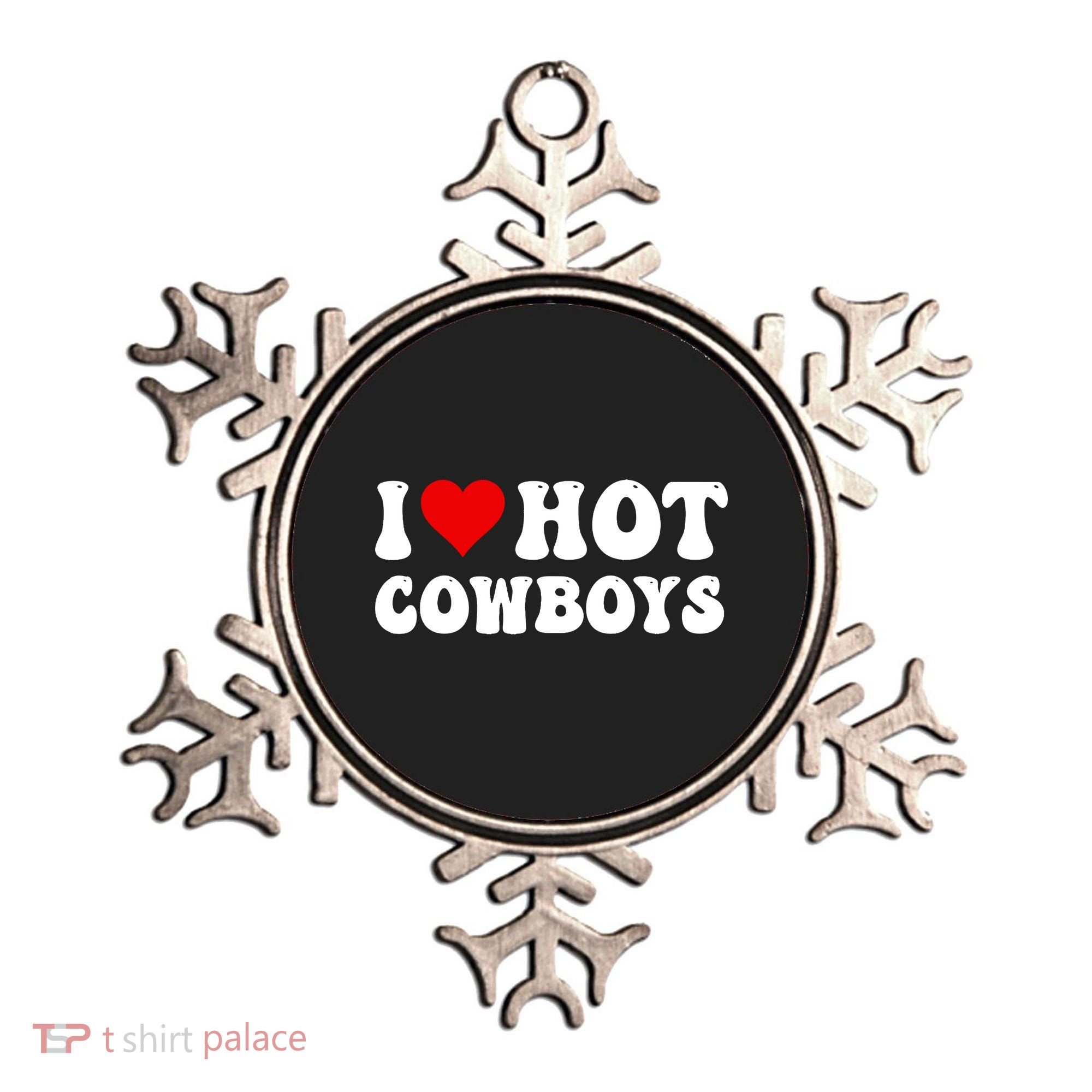 I Love Hot Cowboys Ornament