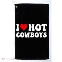I Love Hot Cowboys Golf Towel thumb 0