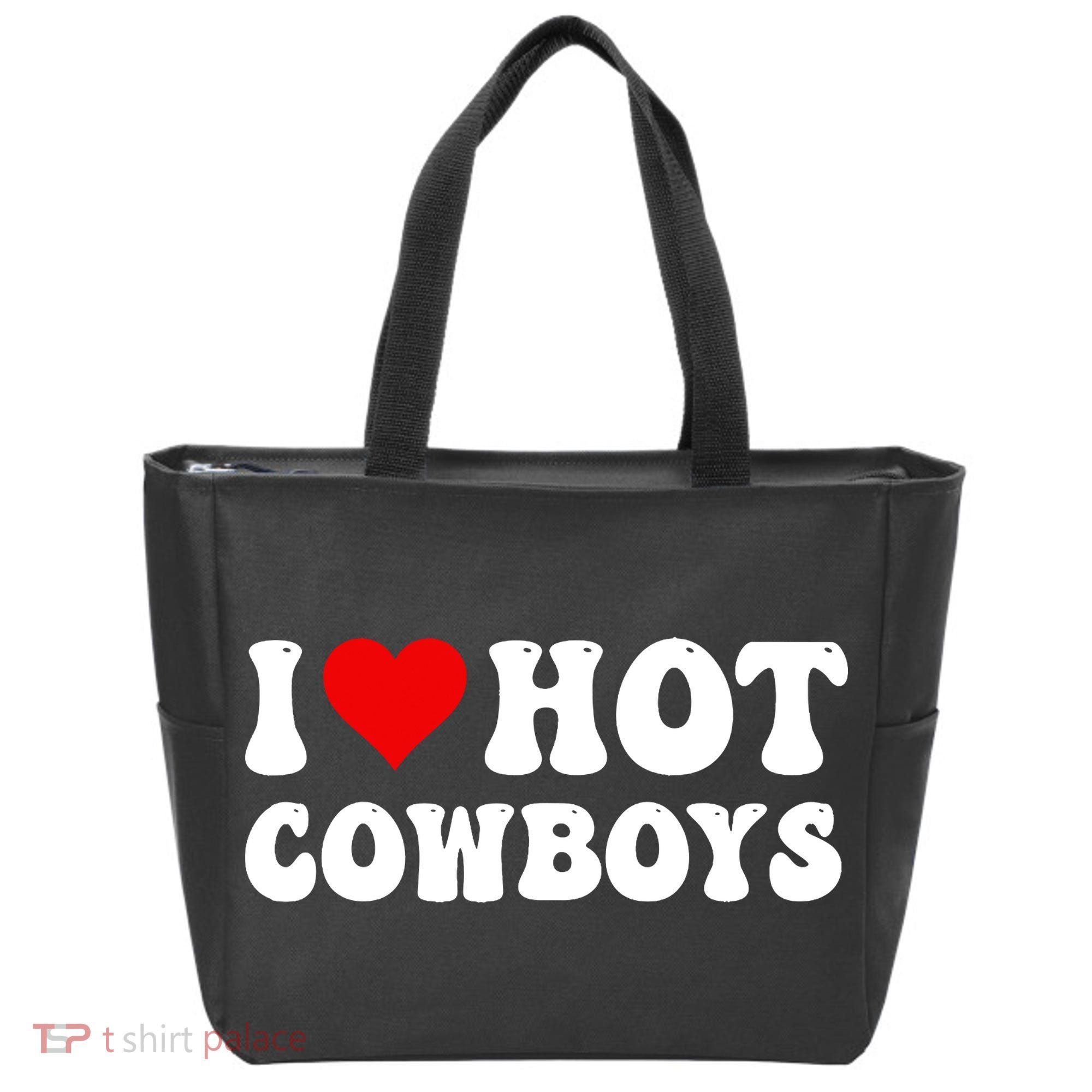 I Love Hot Cowboys Tote Bag