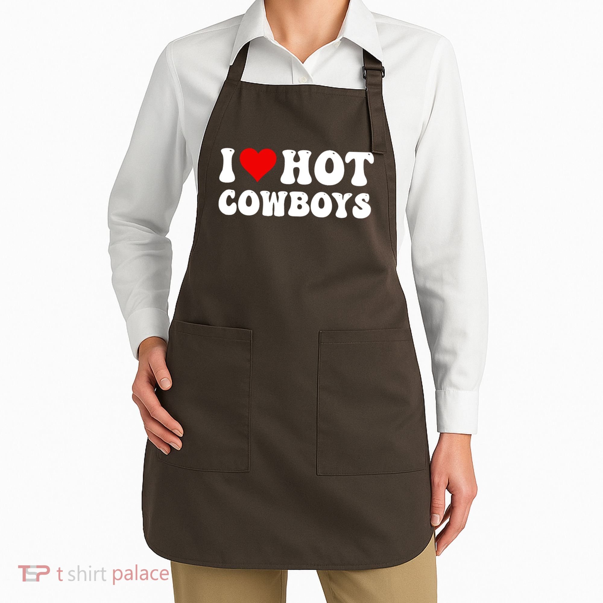 I Love Hot Cowboys Apron