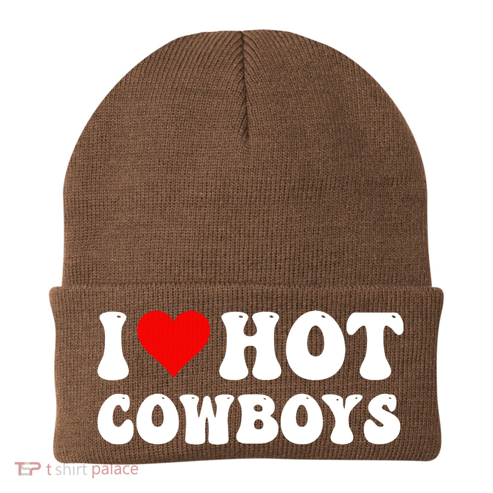 I Love Hot Cowboys Beanie