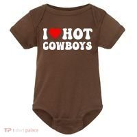 I Love Hot Cowboys Baby Bodysuit thumb 0