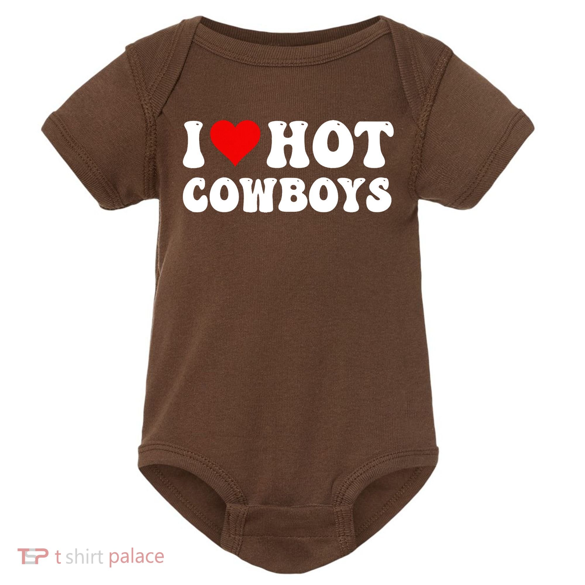 I Love Hot Cowboys Baby Bodysuit