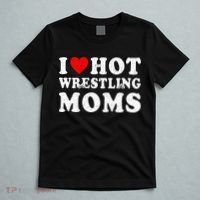I Love Hot Wrestling Moms Cute Red Heart Love Moms Wrestler T-Shirt thumb 5
