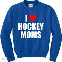 I Love Hockey Moms Cool Gift Kids Sweatshirt thumb 0