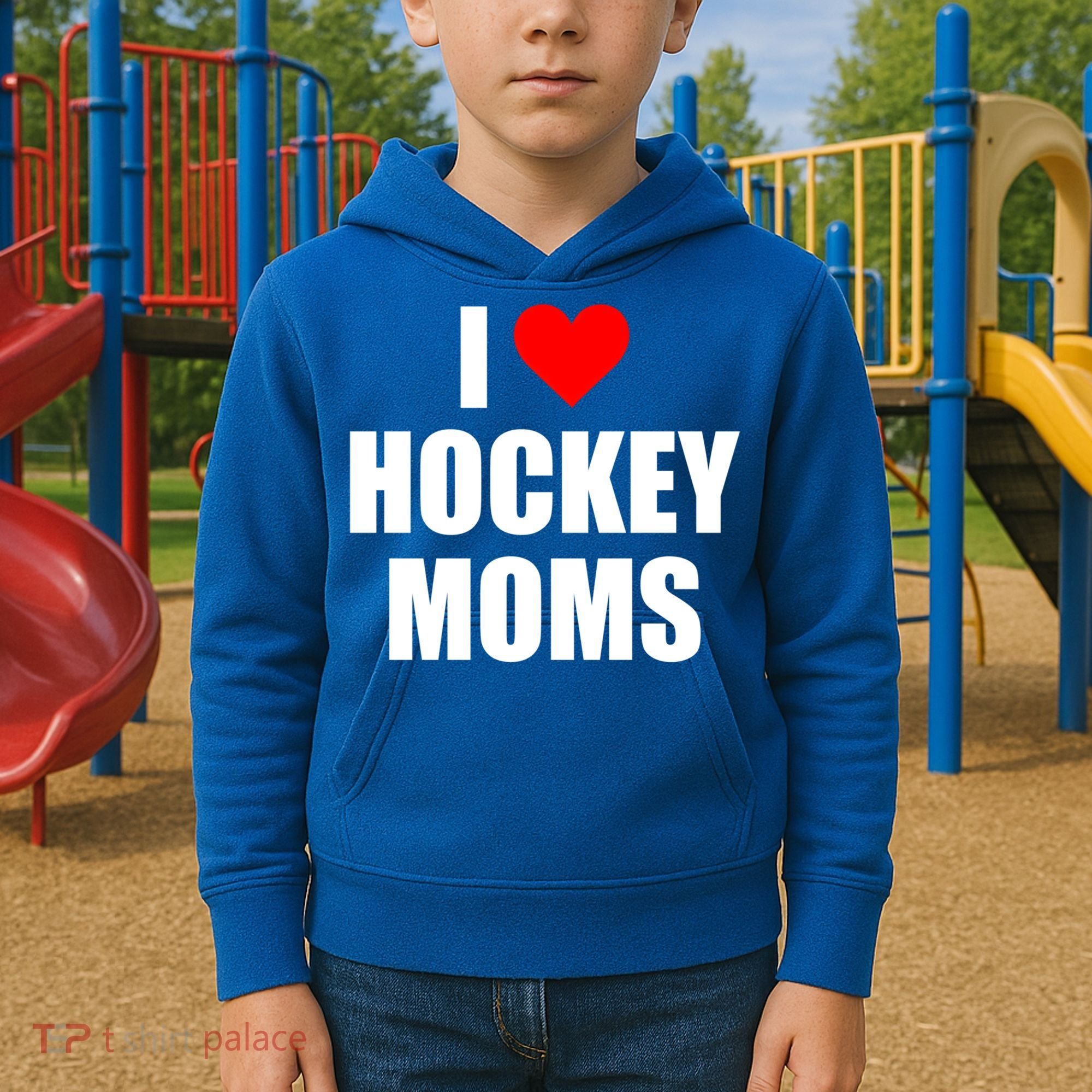 I Love Hockey Moms Cool Gift Kids Hoodie
