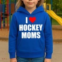 I Love Hockey Moms Cool Gift Kids Hoodie thumb 3
