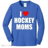 I Love Hockey Moms Cool Gift Kids Long Sleeve Shirt thumb 0