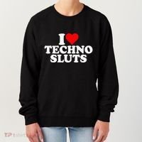 I Love Heart Techno Sluts Edm Music Women's Sweatshirt thumb 0