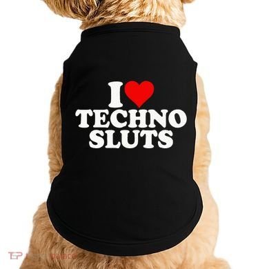 I Love Heart Techno Sluts Edm Music Doggie Tank