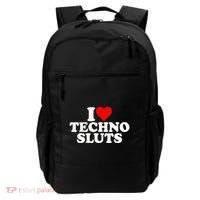 I Love Heart Techno Sluts Edm Music Backpack thumb 0