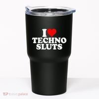 I Love Heart Techno Sluts Edm Music Tumbler thumb 0