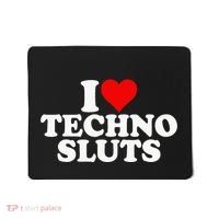 I Love Heart Techno Sluts Edm Music Mousepad thumb 0