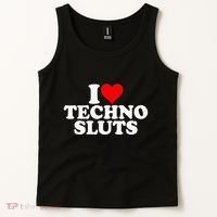 I Love Heart Techno Sluts Edm Music Tank Top thumb 2