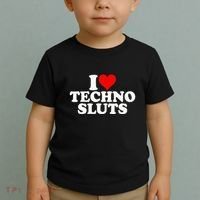 I Love Heart Techno Sluts Edm Music Toddler T-Shirt thumb 2