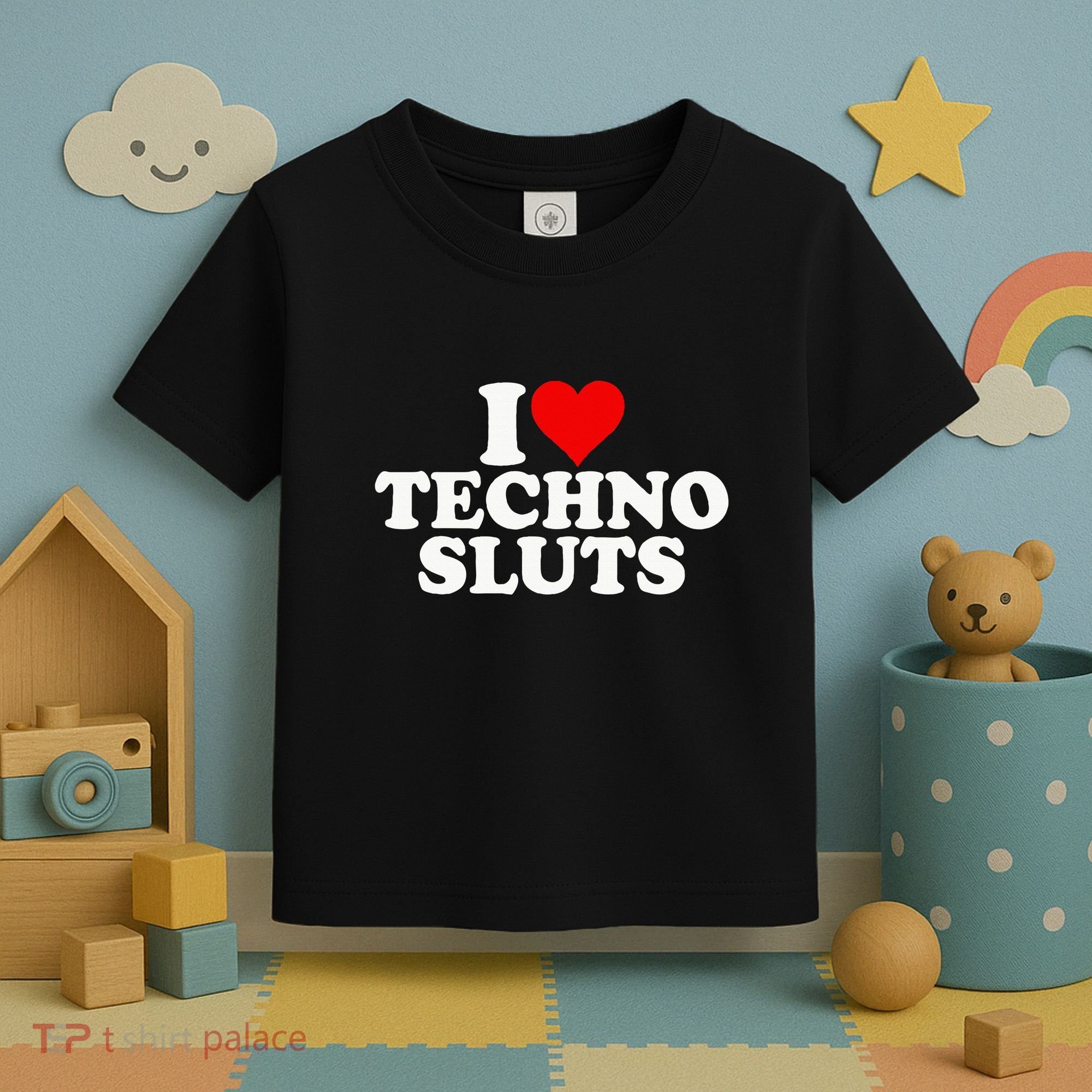 I Love Heart Techno Sluts Edm Music Toddler T-Shirt