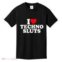I Love Heart Techno Sluts Edm Music Kids T-Shirt thumb 0