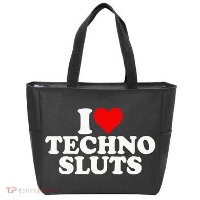 I Love Heart Techno Sluts Edm Music Tote Bag