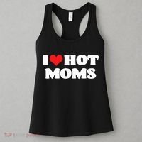 I Love Hot Moms Tshirt Funny Red Heart Love Moms Women's Tank Top thumb 3