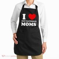 I Love Hot Tattooed Moms Apron thumb 2