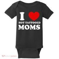 I Love Hot Tattooed Moms Baby Bodysuit thumb 0