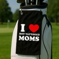 I Love Hot Tattooed Moms Golf Towel thumb 2