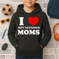I Love Hot Tattooed Moms Kids Hoodie thumb 2