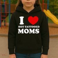 I Love Hot Tattooed Moms Kids Hoodie thumb 3