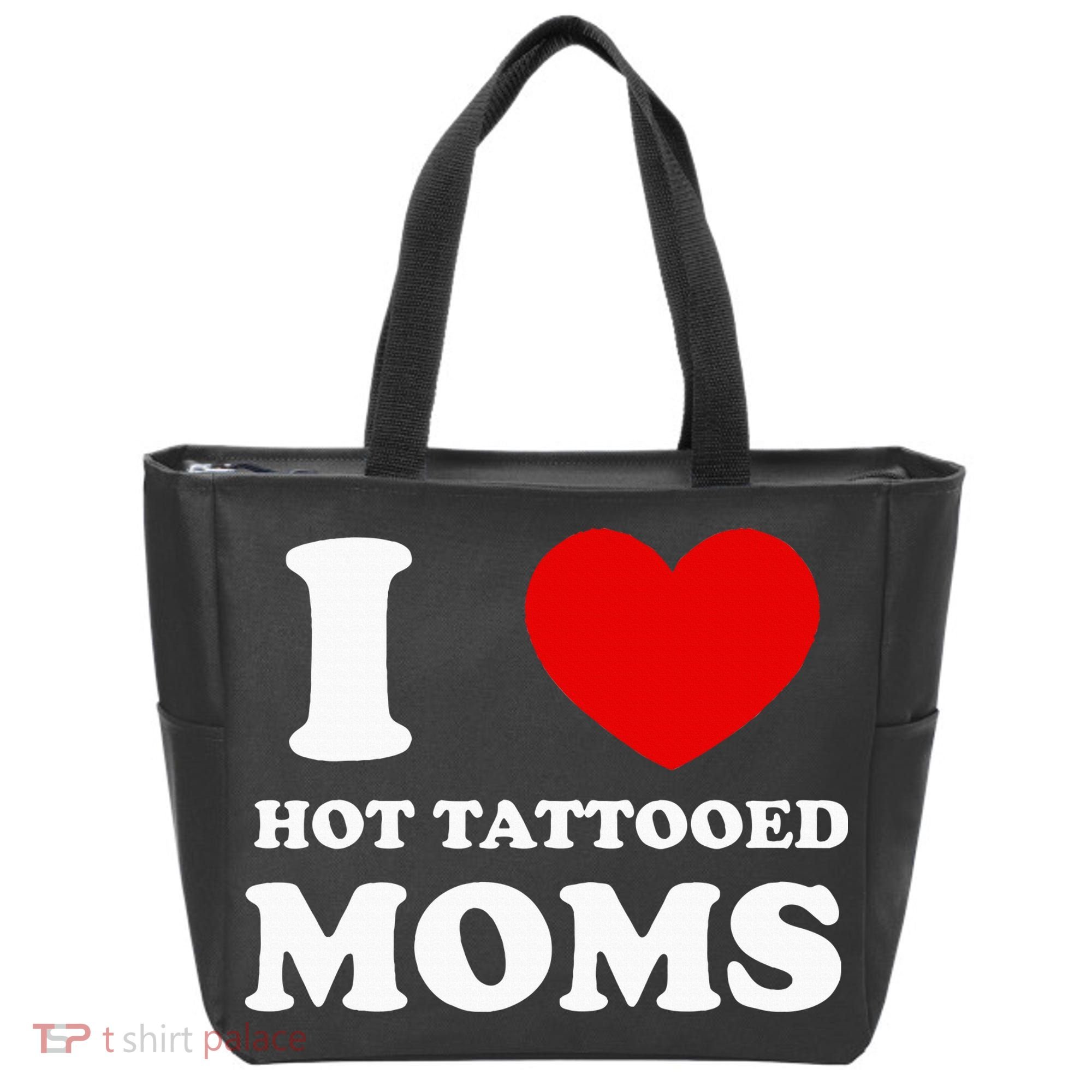I Love Hot Tattooed Moms Tote Bag